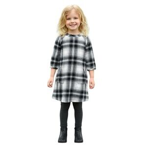 Baby Gap Toddler 4 Black White Plaid Dress with Zipper Pockets